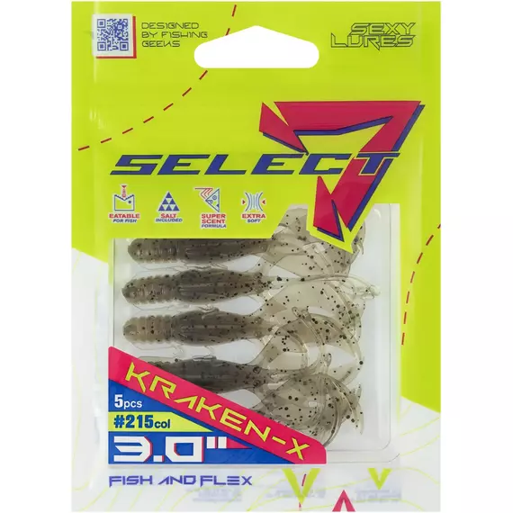 Силікон Select Kraken-X SE 3" #215 (5шт/уп), Довжина силікону: 3" (7.62 см), Колір силікону: 215, фото , изображение 2